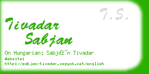 tivadar sabjan business card